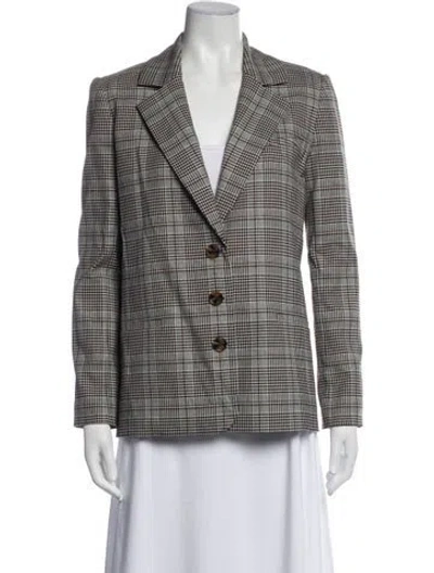 Pre-owned Alice + Olivia Plaid Print Blazer W/ Tags In Neutrals