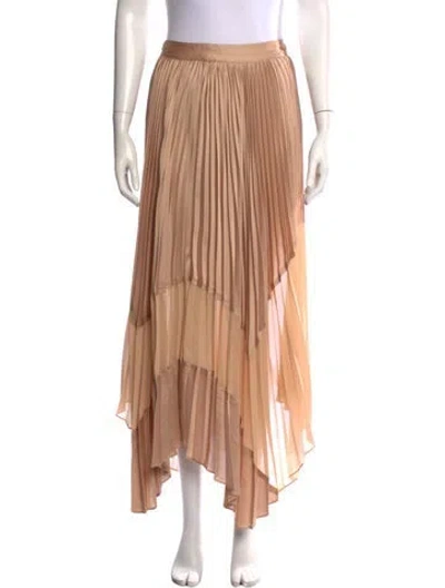 Pre-owned Alice + Olivia Pleated Accents Long Skirt In Neutrals