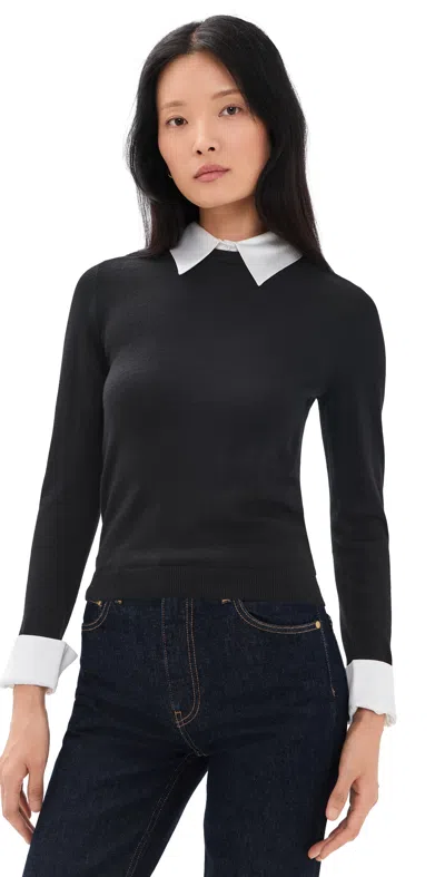 Alice + Olivia Porla Collared Sweater Black