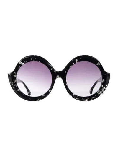 Pre-owned Alice + Olivia Round Gradient Sunglasses In Black