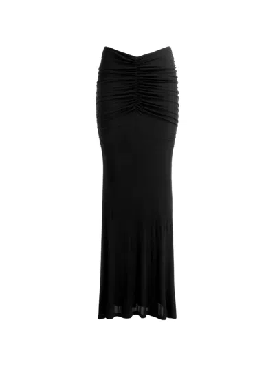 Alice + Olivia Shannon Ruched Maxi Skirt In Black