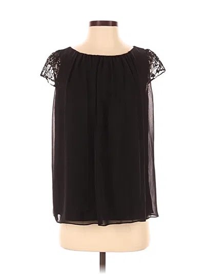 Pre-owned Alice + Olivia Short Sleeve Blouse In Black