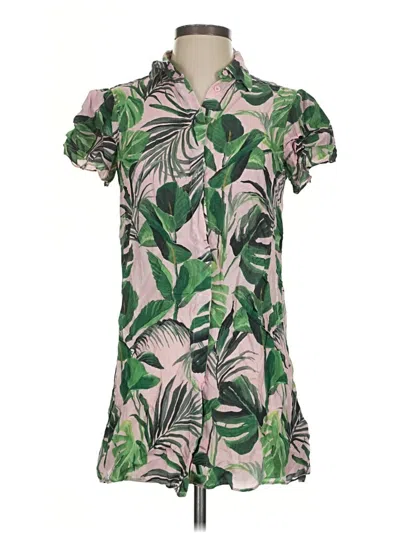 Pre-owned Alice + Olivia Short Sleeve Blouse In Green