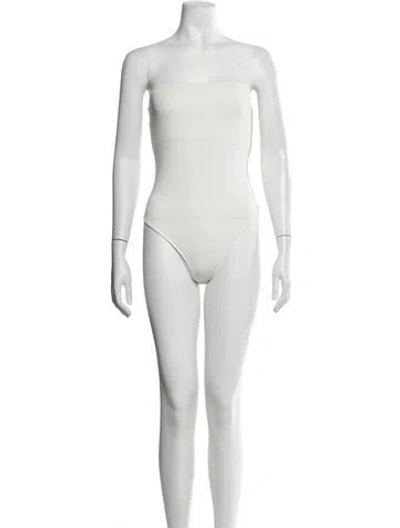 Pre-owned Alice + Olivia Strapless Bodysuit In White
