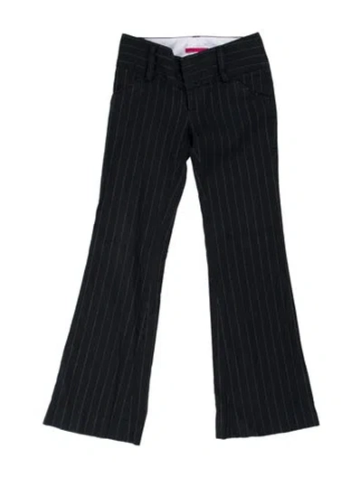 Pre-owned Alice + Olivia Striped Flared Pants In Blue