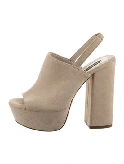 Pre-owned Alice + Olivia Suede Slingback Pumps In Neutrals