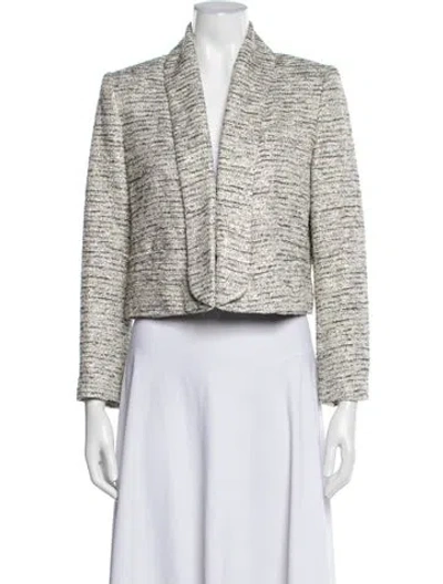 Pre-owned Alice + Olivia Tweed Pattern Jacket In Metallic/neutrals