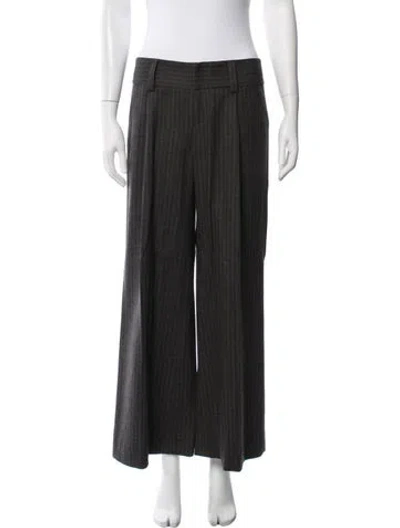 Pre-owned Alice + Olivia Virgin Wool Wide Leg Pants In Brown