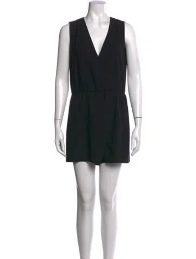 Pre-owned Alice + Olivia V-neck Romper In Black