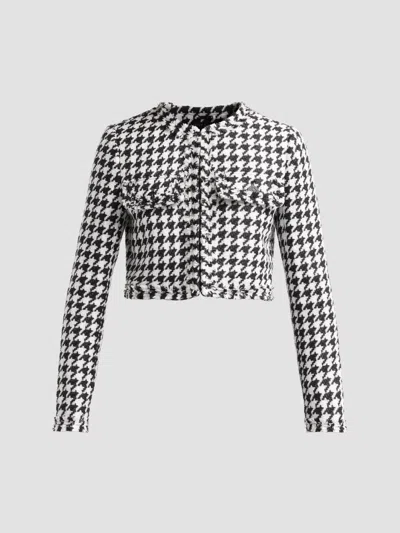 Alice + Olivia Alice And Olivia Dumont Boxy Fringe Trim Jacket In Black