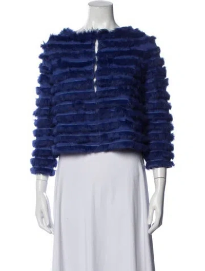 Pre-owned Alice + Olivia Wool Evening Jacket In Blue