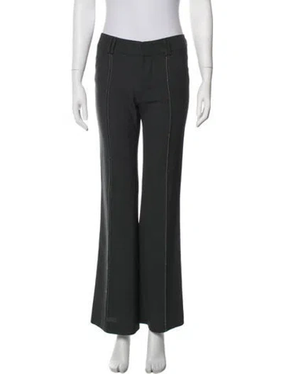 Pre-owned Alice + Olivia Wool Flared Pants In Grey