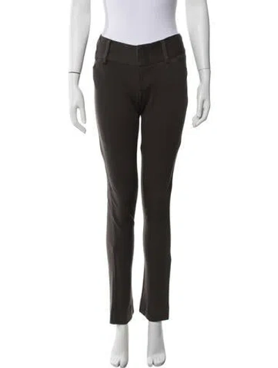 Pre-owned Alice + Olivia Wool Straight Leg Pants In Green