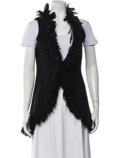 Pre-owned Alice + Olivia Wool Vest In Black