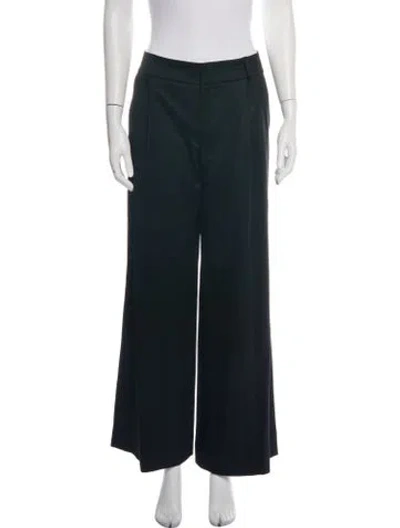 Pre-owned Alice + Olivia Wool Wide Leg Pants In Black