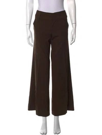 Pre-owned Alice + Olivia Wool Wide Leg Pants In Brown