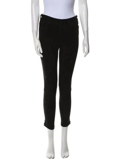 Pre-owned Alice + Olivia X Basquiat Lamb Leather Skinny Leg Pants In Black