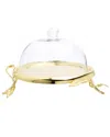 Alice Pazkus 10.5in Cake Plate With Glass Dome In Gold