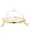 Alice Pazkus 10.5in Cake Plate With Glass Dome In Gold