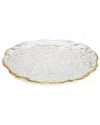 Alice Pazkus 11in Clear Salad Bowl With Gold Rim In Gold