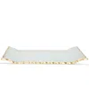 Alice Pazkus 11in Glass Oblong Tray With Gold Edge In Gold