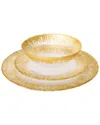 Alice Pazkus 12 Pc. Flashy Gold Dinnerware Set In Gold