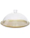 Alice Pazkus 12in Gold Cake Plate With Glass Dome In Gold