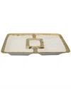 Alice Pazkus 12in Porcelain Gold White Chip And Dip In White