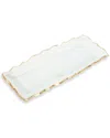 Alice Pazkus 13.75in Glass Oblong Tray With Gold Edge In Gold