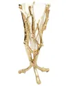 Alice Pazkus 13in Gold Floral Vase With Removable Glass Insert In Gold