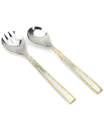Alice Pazkus 2pc Salad Server Set In Gold