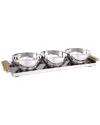 Alice Pazkus 3 Bowl Relish Dish In Metallic