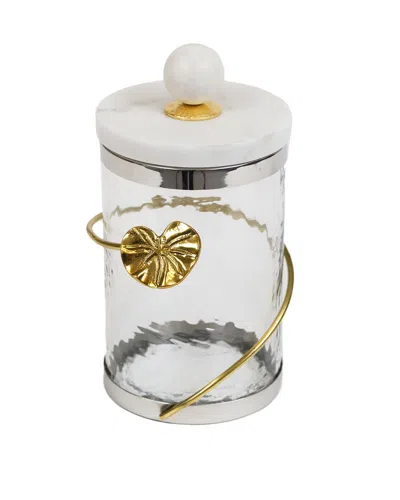 Alice Pazkus 4.5in Diameter Gold Canister In Transparent