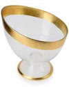 Alice Pazkus 6.75in Footed Candy Bowl With Gold Decoration In Gold
