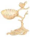 Alice Pazkus 7in Centerpiece Bowl On Branch Base With Bird In Gold