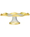 Alice Pazkus 8.75in Footed Cake Plate With Gold In Gold
