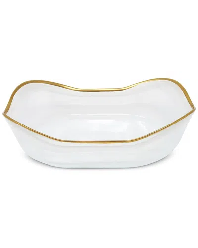 Alice Pazkus Alabaster Bowl With Rim In Gold