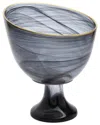 Alice Pazkus Alabaster Footed Candy Bowl With Trim In Gray