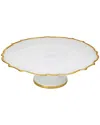 Alice Pazkus Alabaster White 13 Incake Stand With Gold Trim In White