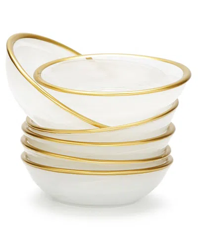 ALICE PAZKUS ALICE PAZKUS ALABASTER WHITE DIP BOWLS WITH RIM SET OF 6