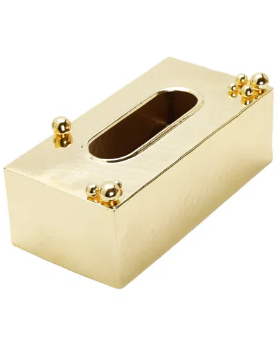 Alice Pazkus Ball Design Hammered Tissue Box In Gold