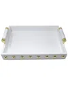 Alice Pazkus Ball Design High Gloss Decorative Tray With Handle In White