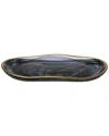 Alice Pazkus Black Alabaster 11in Oval Tray With Gold Trim In Black