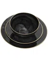 Alice Pazkus Black Alabaster Dinnerware 12pc Set In Black