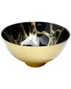 Alice Pazkus Black And Gold Marbleized Footed 10.5in Bowl In Black