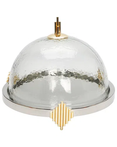 Alice Pazkus Cake Dome With Symmetrical Design In Silver