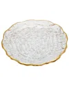 Alice Pazkus Crushed Glass Dessert Plates With Gold Rim Set Of 4 In Gold