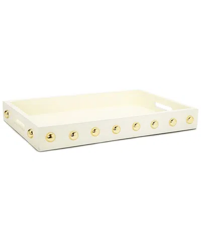 Alice Pazkus Decorative Wood Tray In Beige