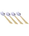 Alice Pazkus Dessert Spoons With Mosaic Design (set Of 4) In Gold