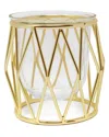 Alice Pazkus Diamond Shaped Design Hurricane Candle Holder In Gold